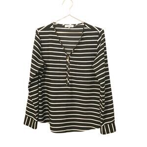 Calvin Klein black and white striped gold exposed zipper size small